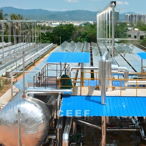 CSP molten salt thermal energy storage system with high and low temperature tanks